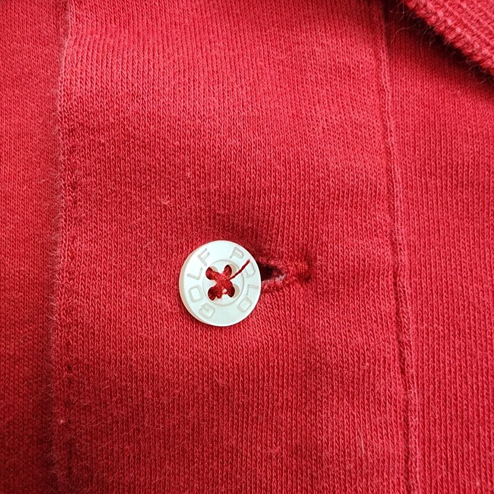 VTG Polo Golf Shirt XXL Red Made in USA Crossed Clubs Logo Rare - Picture 6 of 13